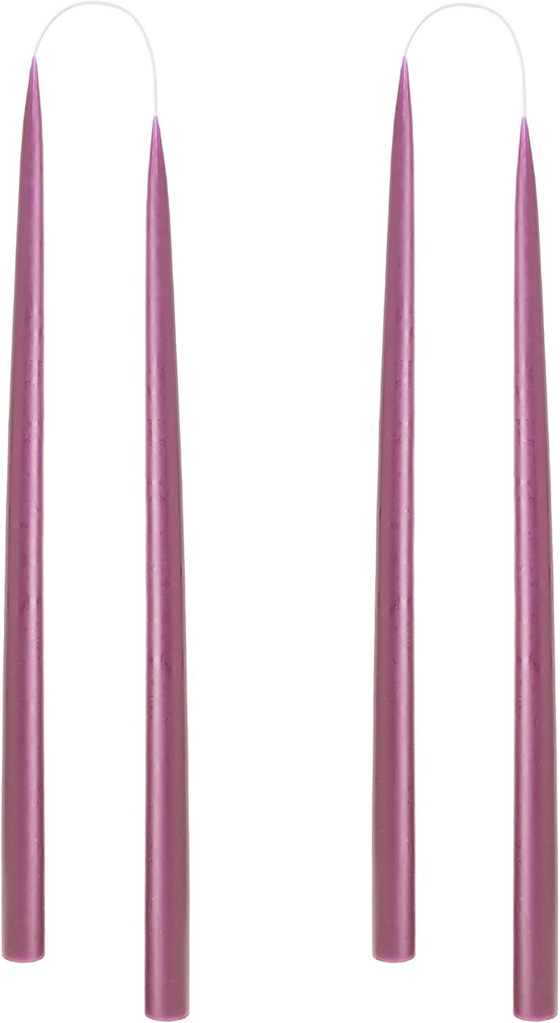 Kunstindustrien ® Taper Candles – Set of 4, 13.8" – Made in Denmark, Long Burning Candles 15h, Unscented & Smokeless Candlesticks, Elegant Tall Candles for Weddings Dinners & Home Decor (Light Heather) - Image 1